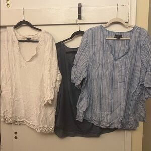 Tahari Talbots & Other Blue and White bundle Women's Tops size 3X
